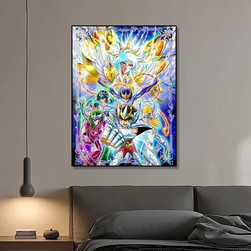 1PC  frameless canvas paintings,Saint Seiya Unframed Canvas Print Gold Saints All Characters Anime Art Wall Decor for All Spaces