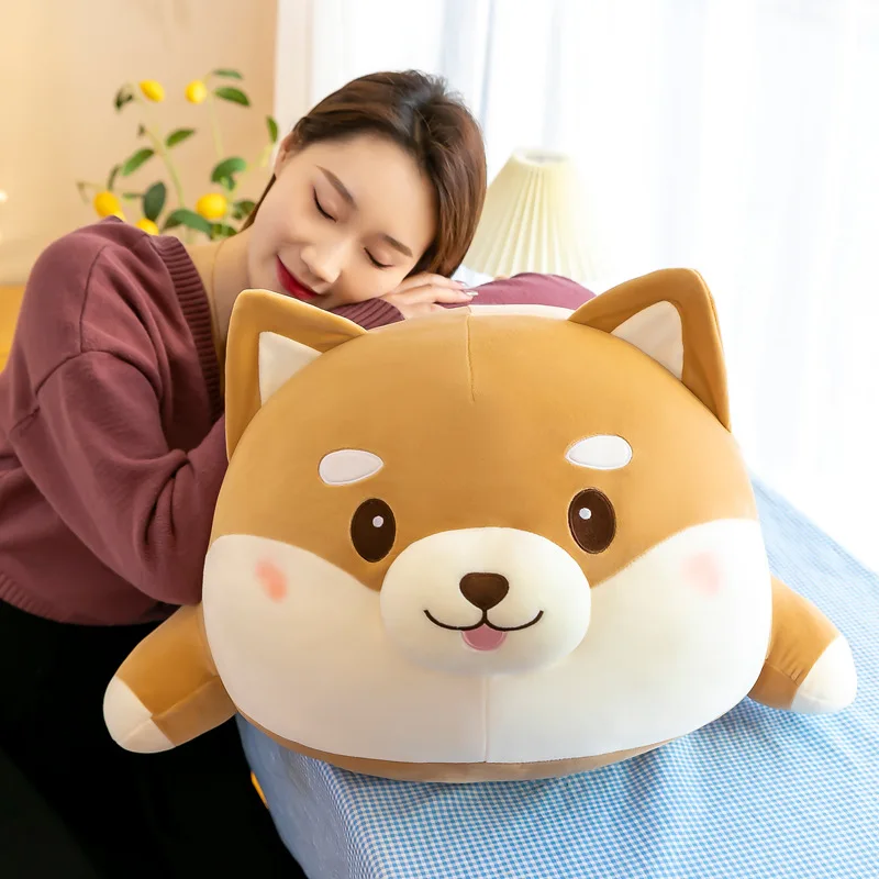 New Round Ball Shiba Inu Down Cotton Plush Toy Cute Dog Cloth Doll Sleeping Pillow Children'S Gift