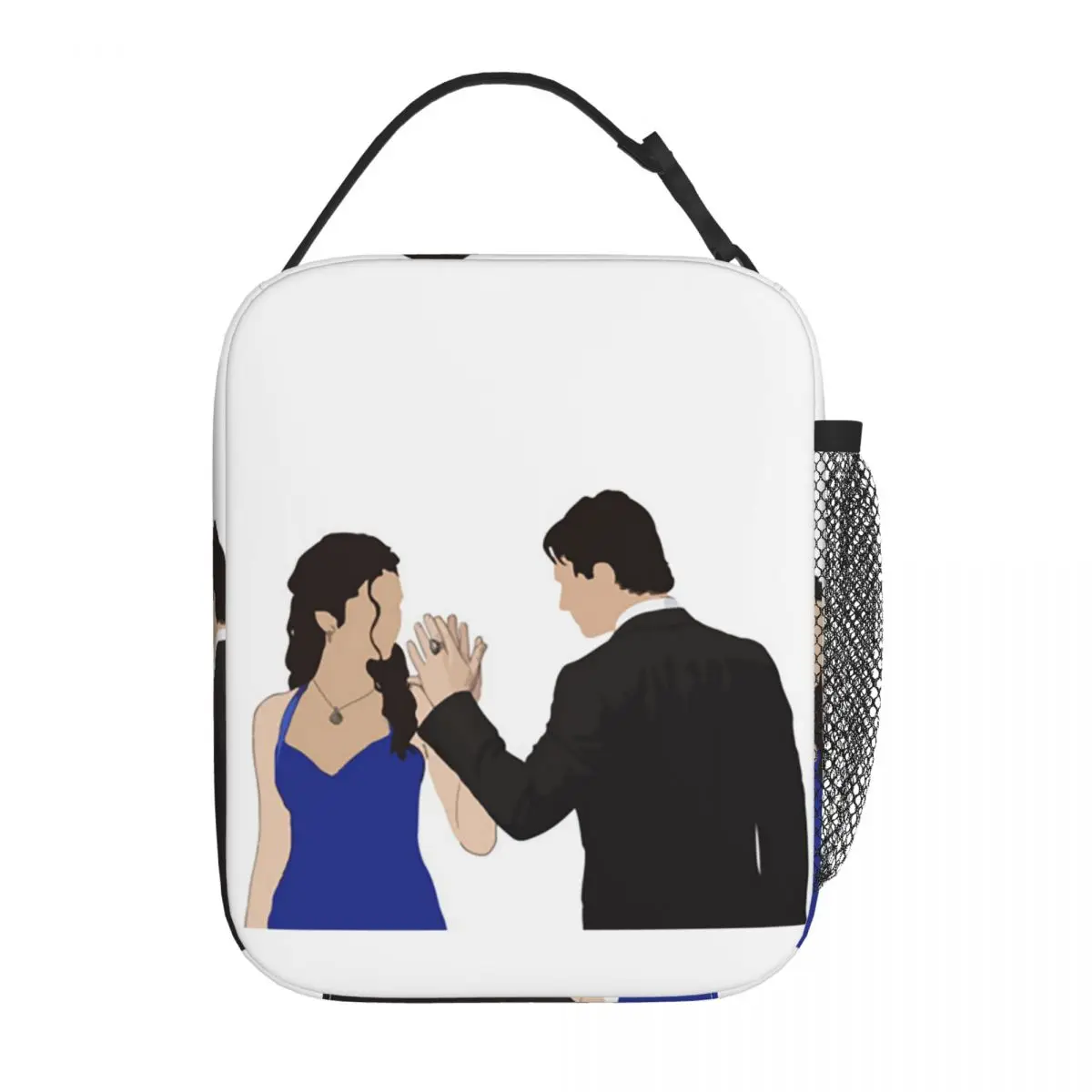The Vampire Diaries Damon Salvatore And Elena Insulated Lunch Bag for Women Kids Portable Food Boxes Thermal Lunch Box Tote