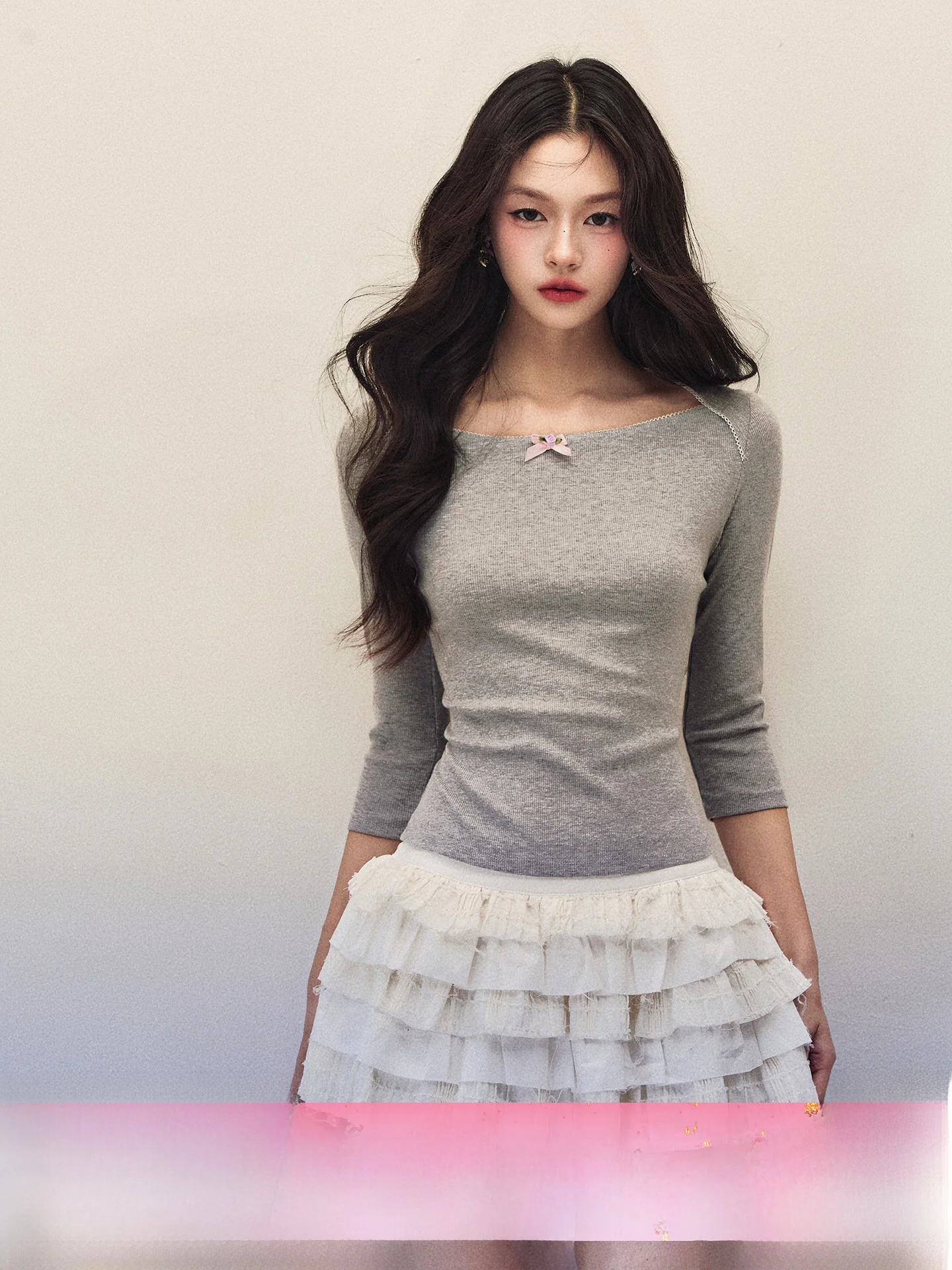 

Women's Slim Fit Long Sve T-irt Boat Ne Knot One oulder Base irt Winter Faion Casual Cotton Blend Tee