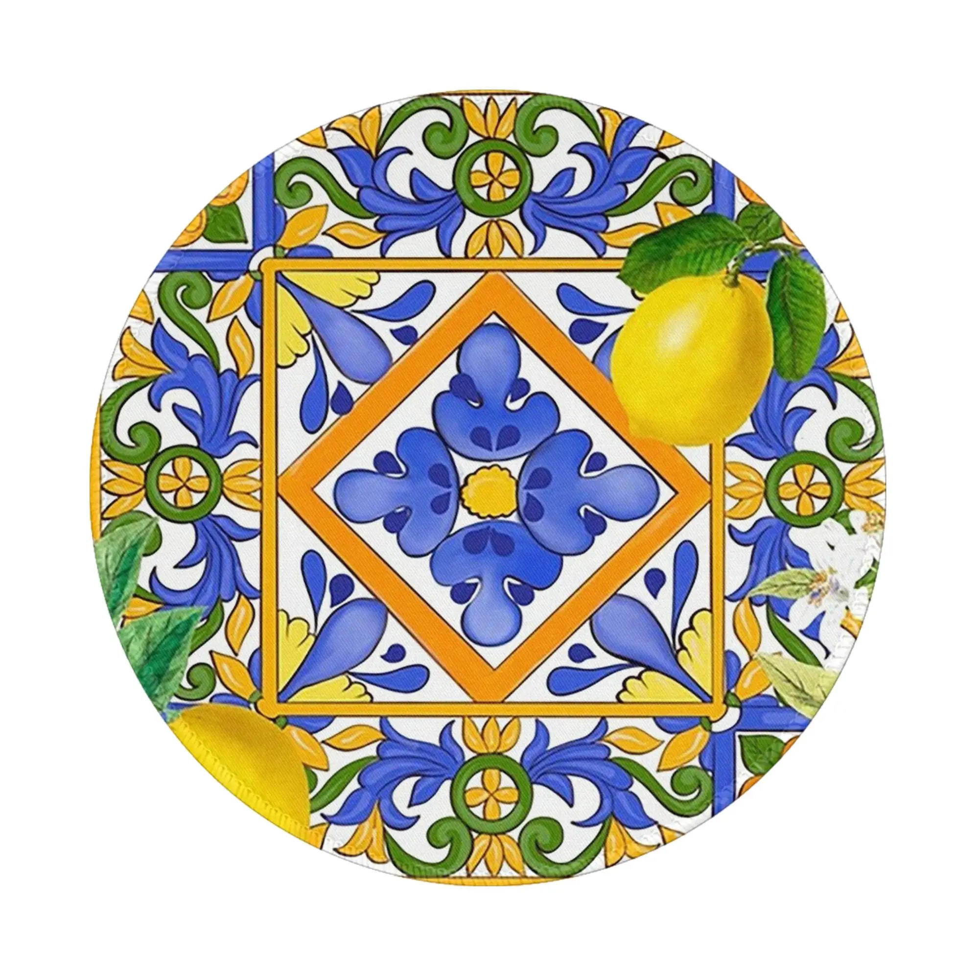 Summer ,Sicilian tiles ,citrus,oranges Mouse Pad Computer Keyboard Mouse Mat Gamer Laptop Desk Mat Office Accessories Table Mats