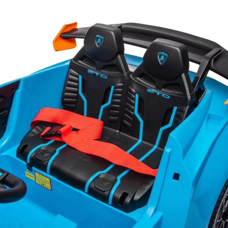 24V Lamborghini Huracan STO Kids Electric Drift Car, 360° Spin, 1.86-5.59MPH, LED Lights, Music, USB, Ride On Toy for Ages 3-6