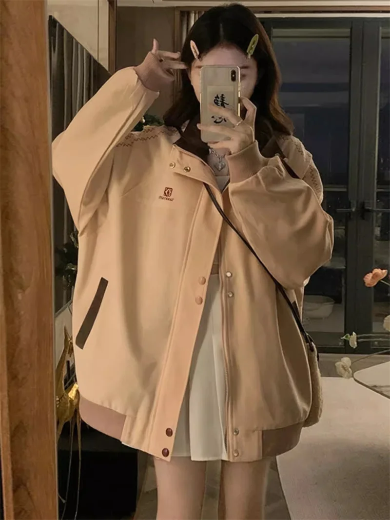 Women's Clothing American Retro Super Beautiful Loose and Versatile Patchwork Design Jacket Women's 2024 Spring Lapel top Trend