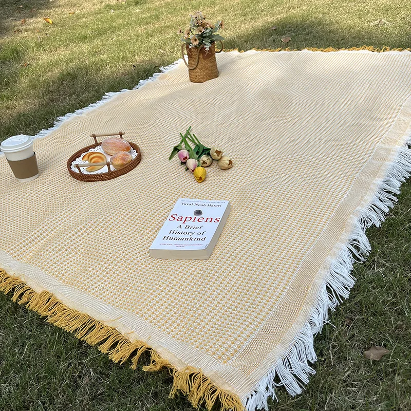 Picnic mat linen tablecloth camping blanket atmosphere tablecloth picnic mat outing car trunk mat