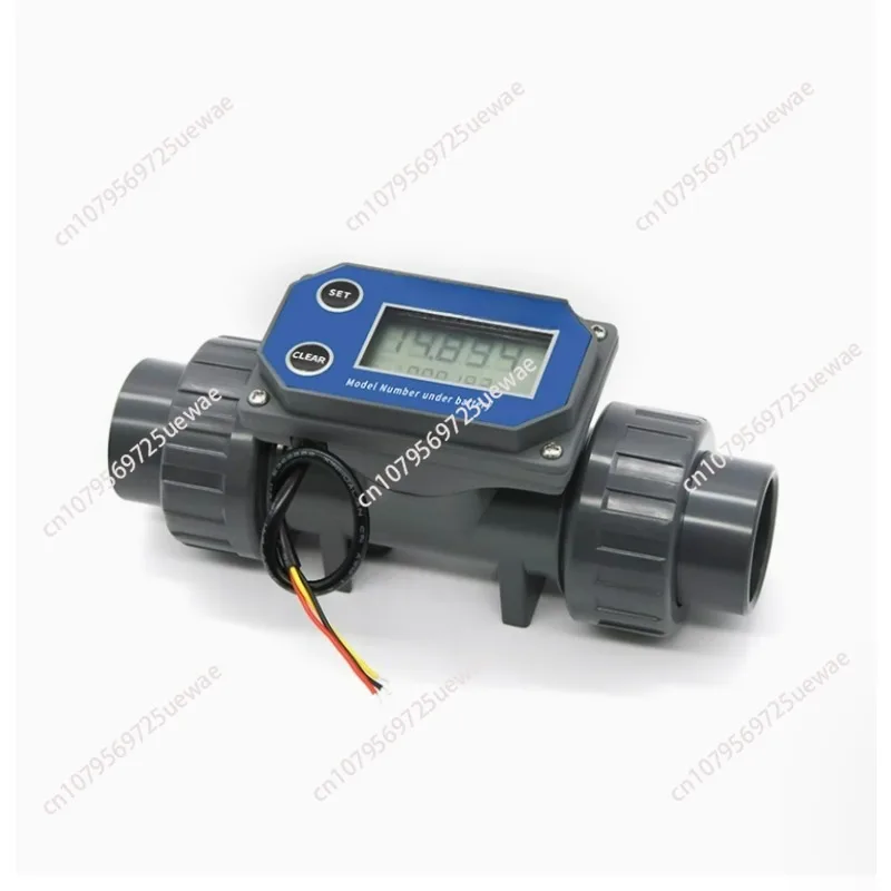 Turbine Flow Meter Digital Display Flowmeter PVC Pipe Liquid Water For Farm Garden Irrigation Tool