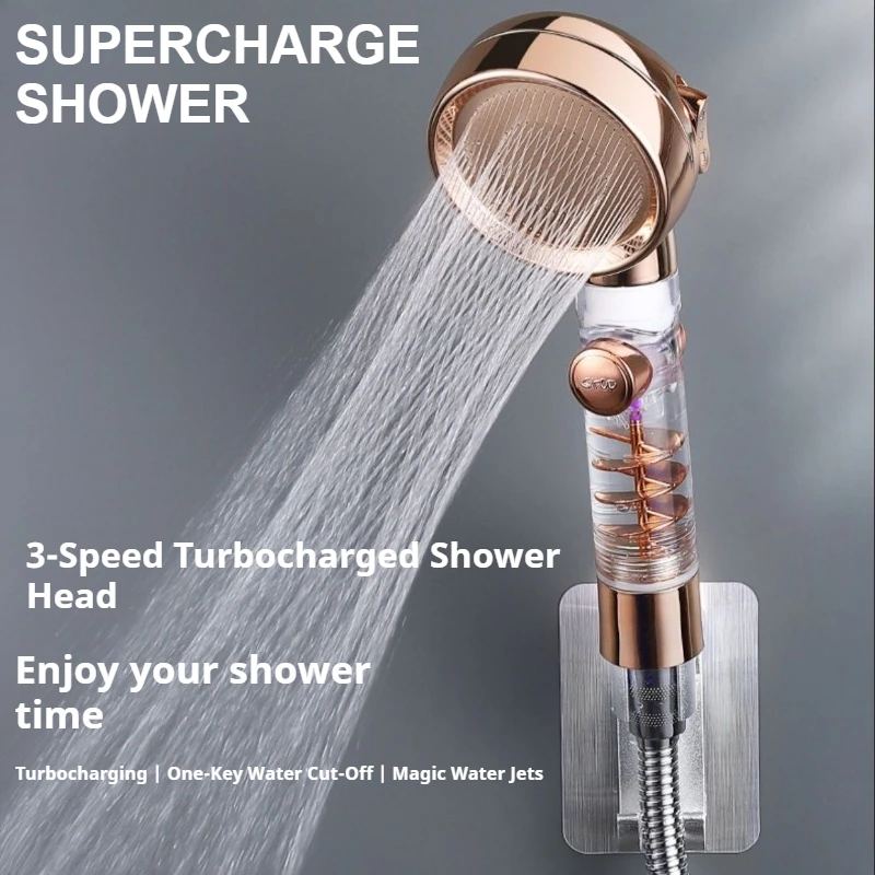Cabezal de ducha presurizado con filtro ABS con tres configuraciones, juego de ducha Simple de mano de cintura delgada, ducha de baño para el hogar