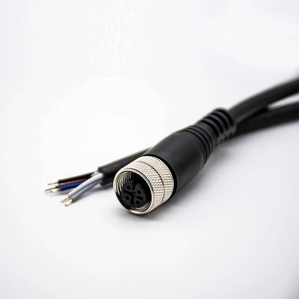M12 A-Code Single Female Head Straight Connector Aviation Socket Electrical Cable (5 Pin 5M/16.4ft)