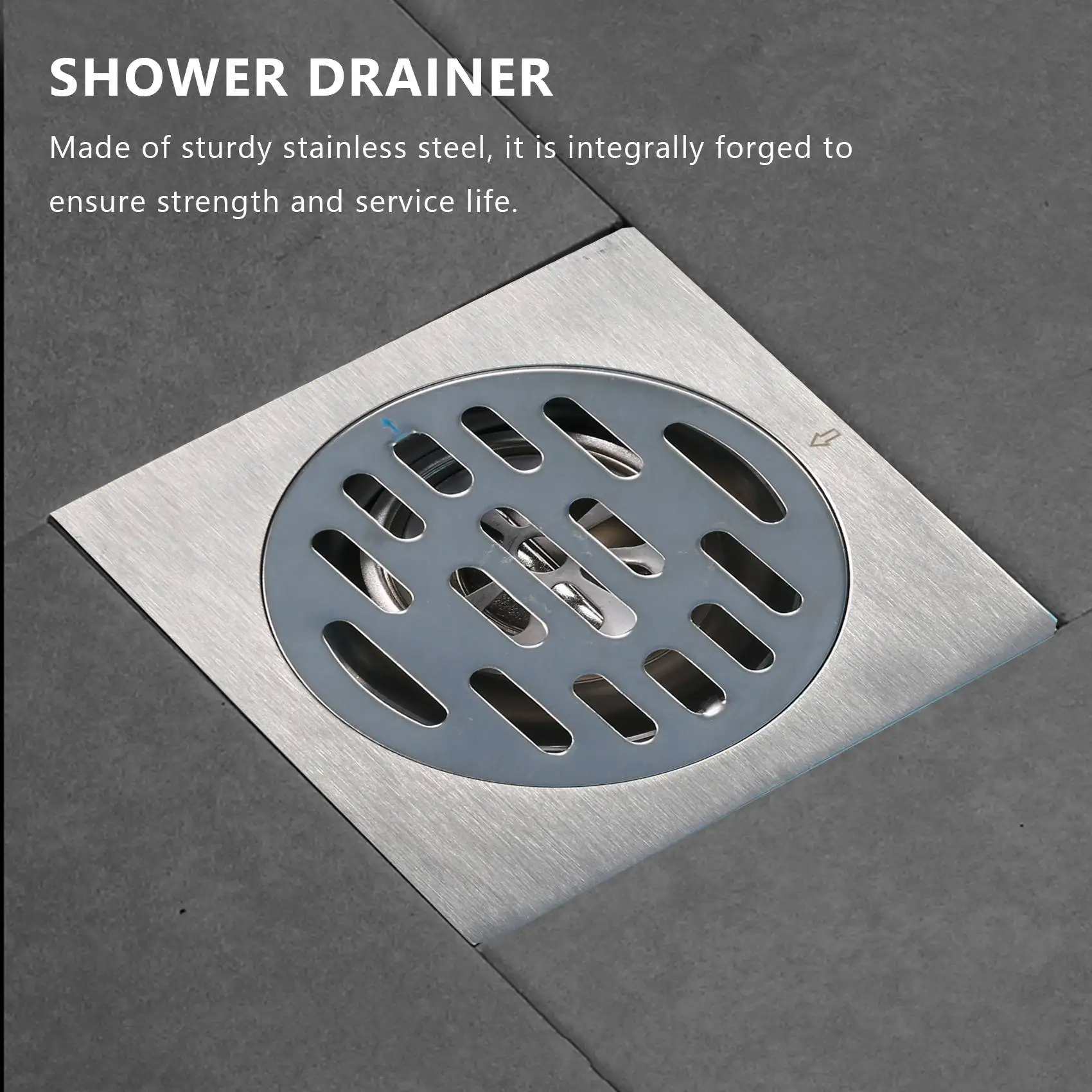 

[NEW!A93G】 Thick Stainless Steel Anti-Odor Square Floor Drain Waste Drain Cover Hotel Bathroom Shower Drain 100X100mm