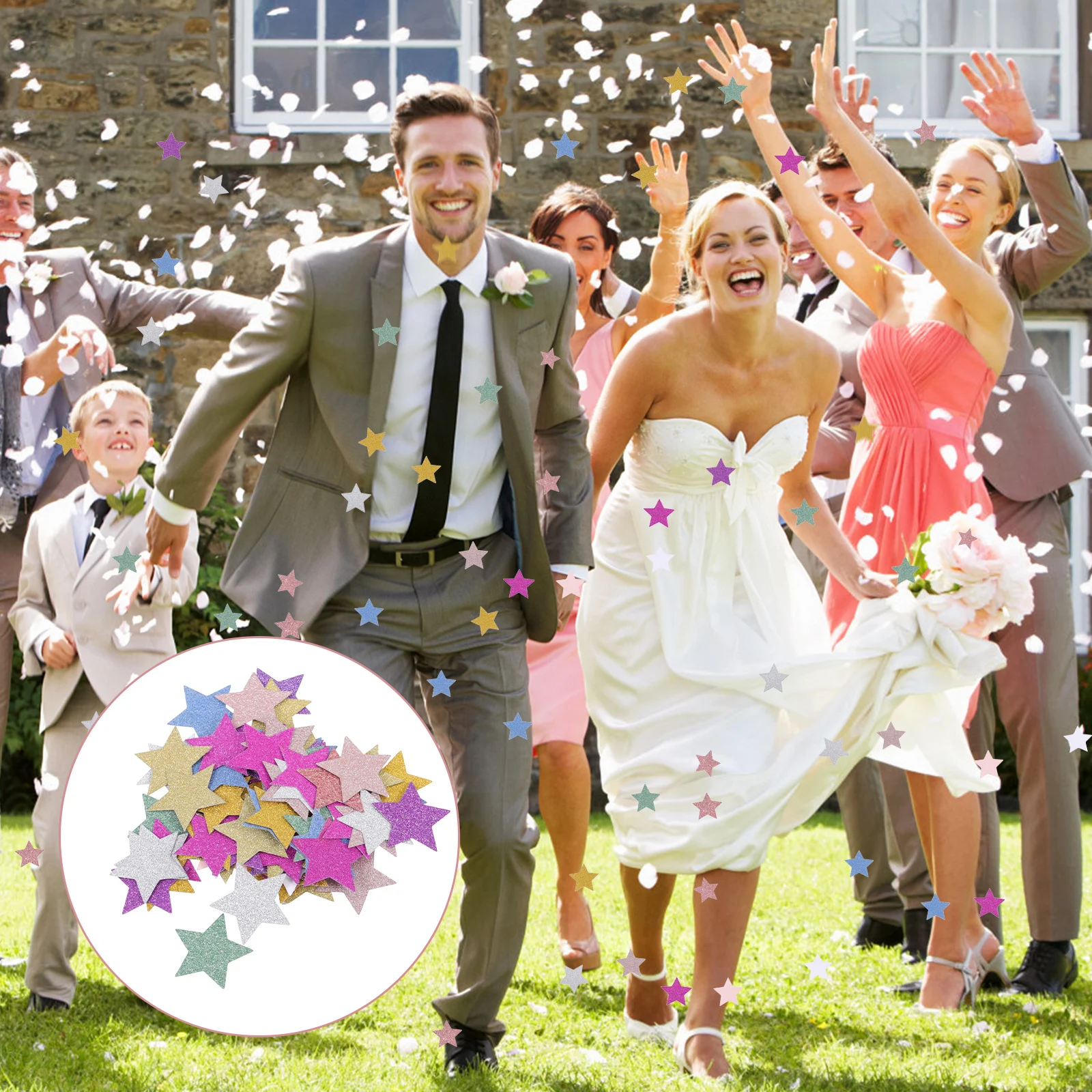 

300 Pcs Colorful Confetti Sequins 5 4 3 5CM 2 5CM Wedding Party Supplies Scatter Glitter Paper Star Shape New Year Valentine