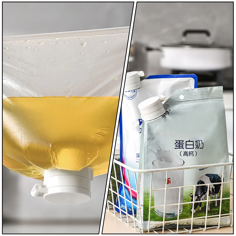 4Pcs Food Bag Sealing Clips Pour Spout Design Large Opening PP Material for Snacks Cereals Tea Powder Freshness Preservation