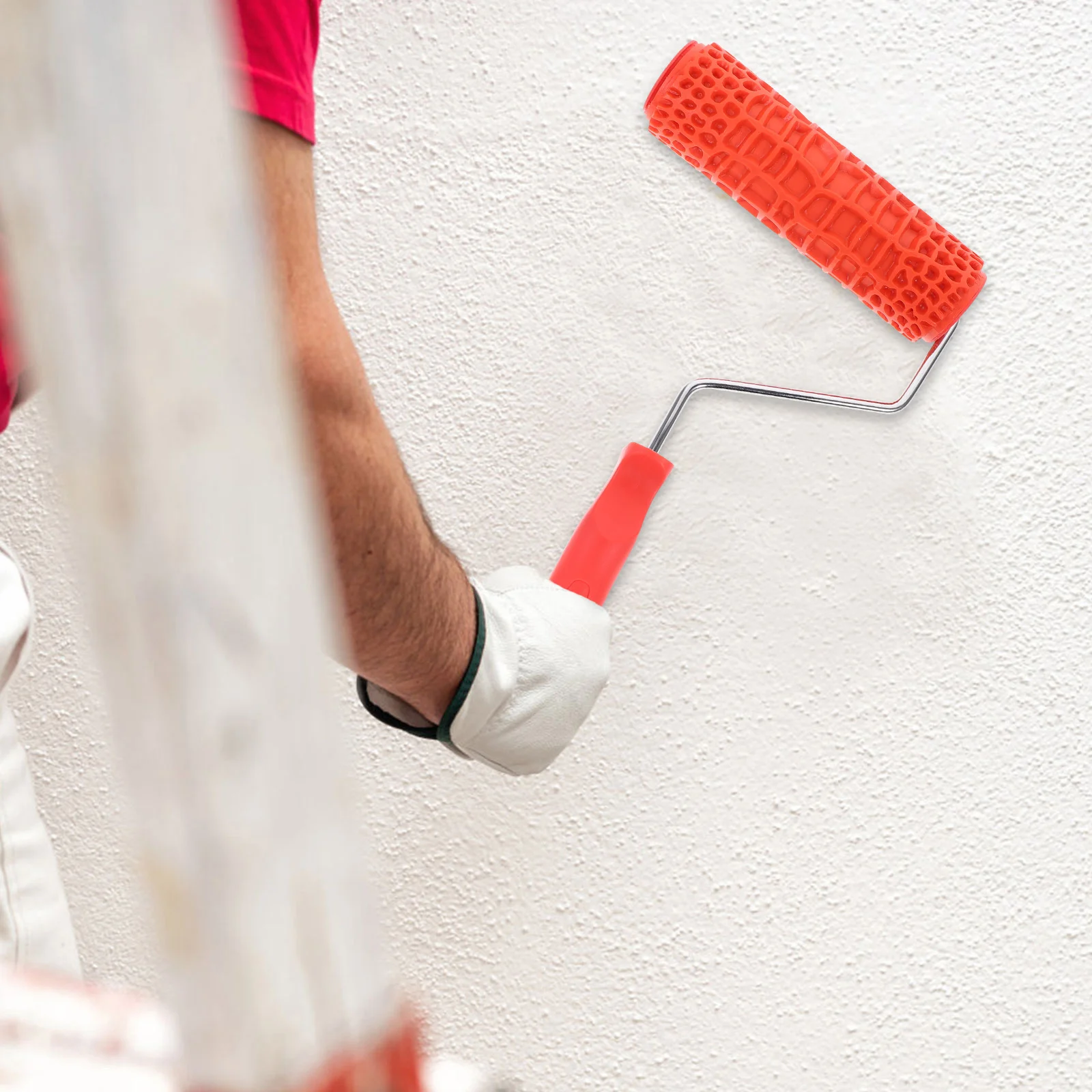 Herramienta de pintura de Graining, rodillo de patrón de textura empaista de goma con mango