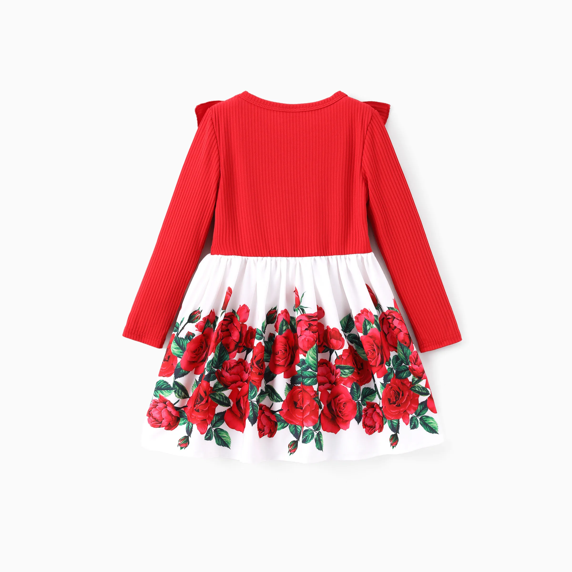 PatPat Toddler Girl Sweet Floral Ruffled Dress Party Clothes