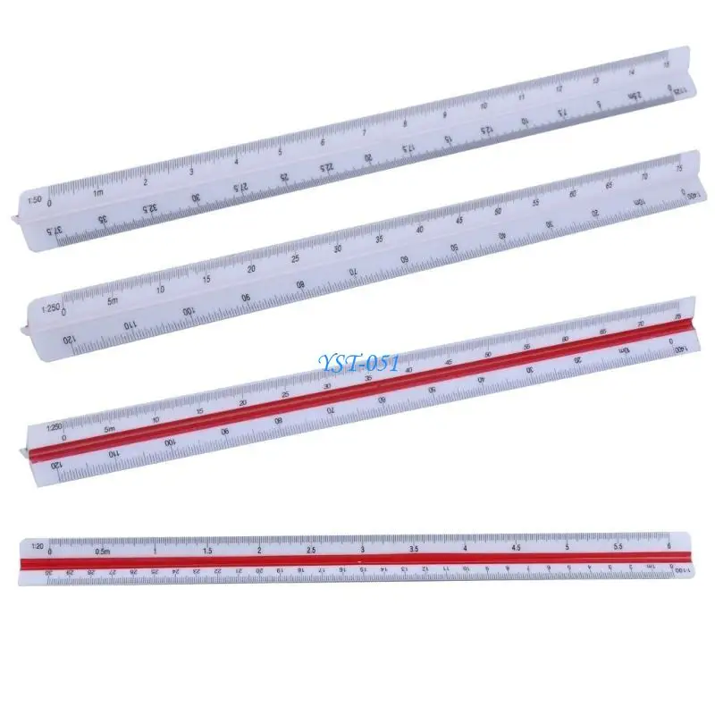 

E15A Architectural Scale Ruler, 12" Plastic Architect Scale, Triangular Ruler for Triangle Drafting Architecture