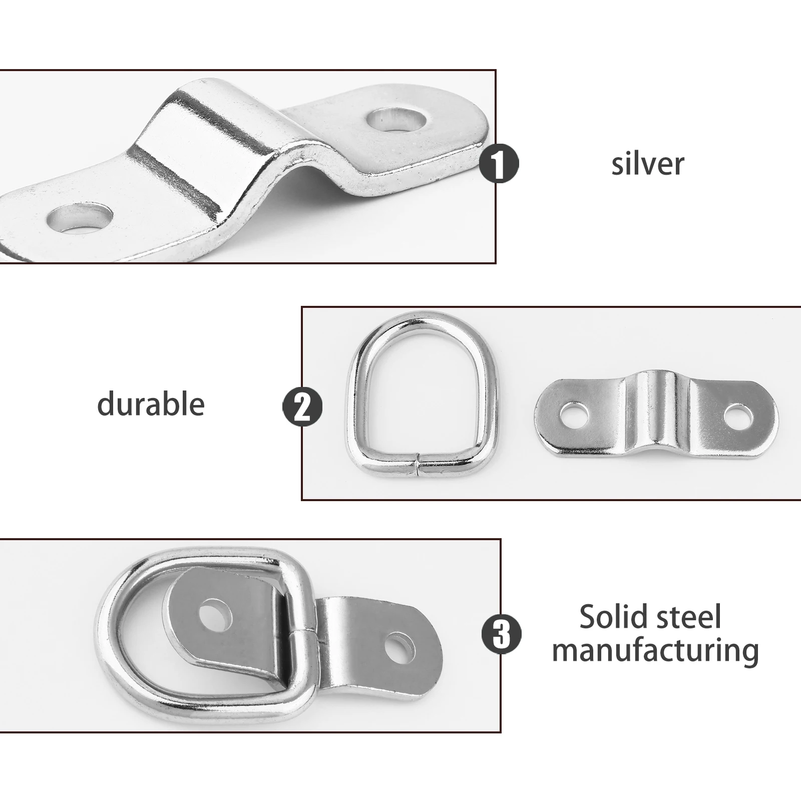 

10pcs ring Tie Anchor Heavy Duty Steel Galvanized Buckles Foldable Clothes Rack Practical Practical D Type Pull Tab D Type Pull