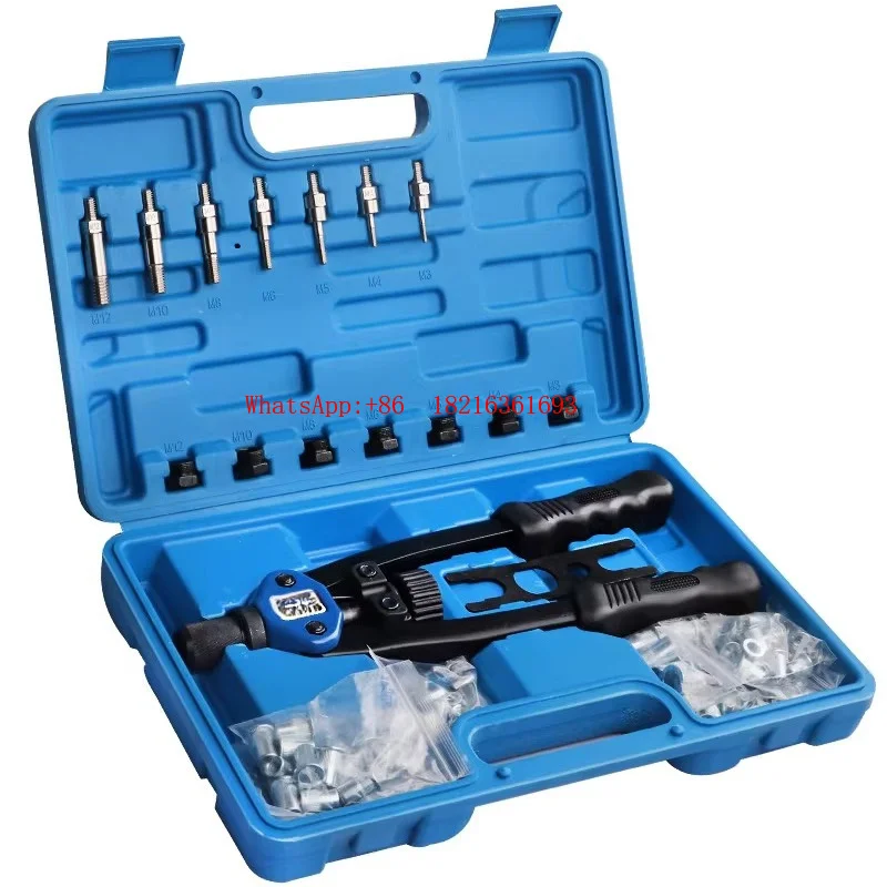 Limited Offer 110-Piece Set Manual/Riveting Machine Nut Tool M3-M12 Threaded Nut/Double Handle Riveting