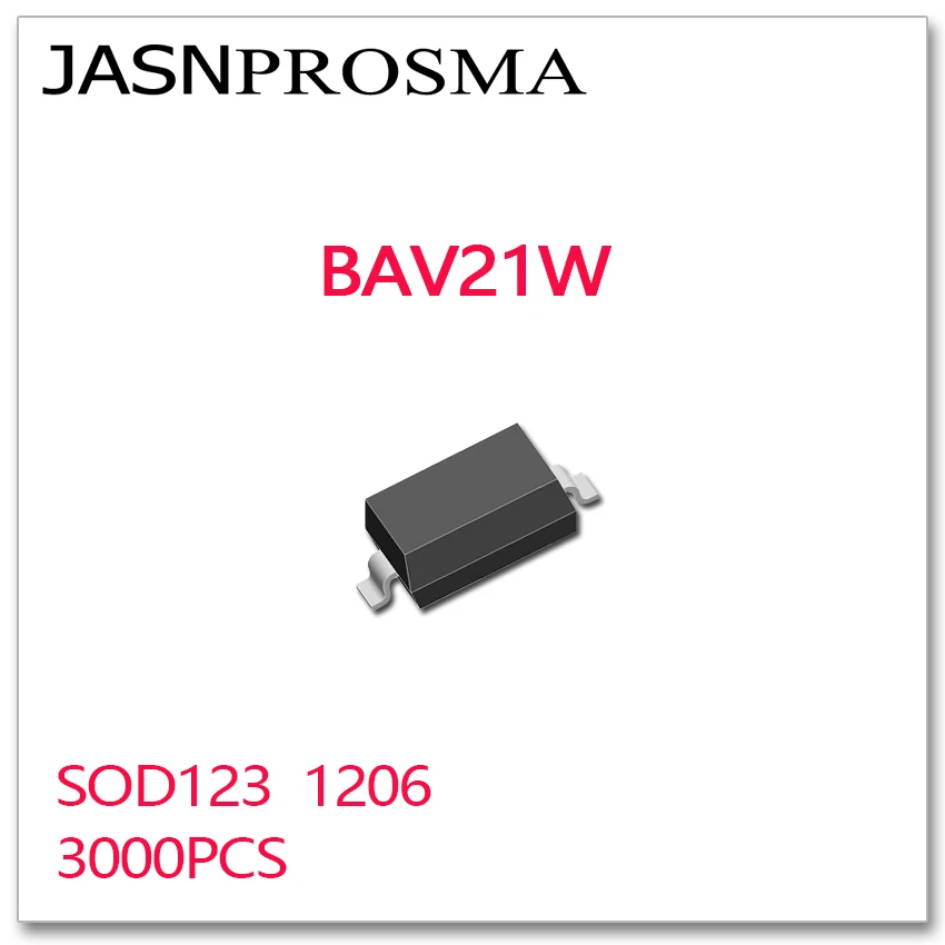 

JASNPROSMA SOD123 3000 шт. BAV21W 100 мА 100 В или 250 мА 200 В Новые оригинальные SOD-123 1206