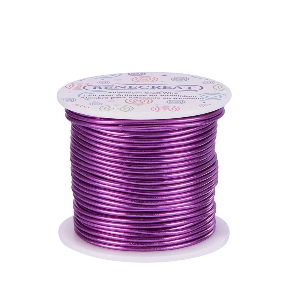 12 Gauge Aluminum Wire 100FT Anodized Jewelry Halloween Craft Making Beading Floral Colored Aluminum Craft Wire - Purple