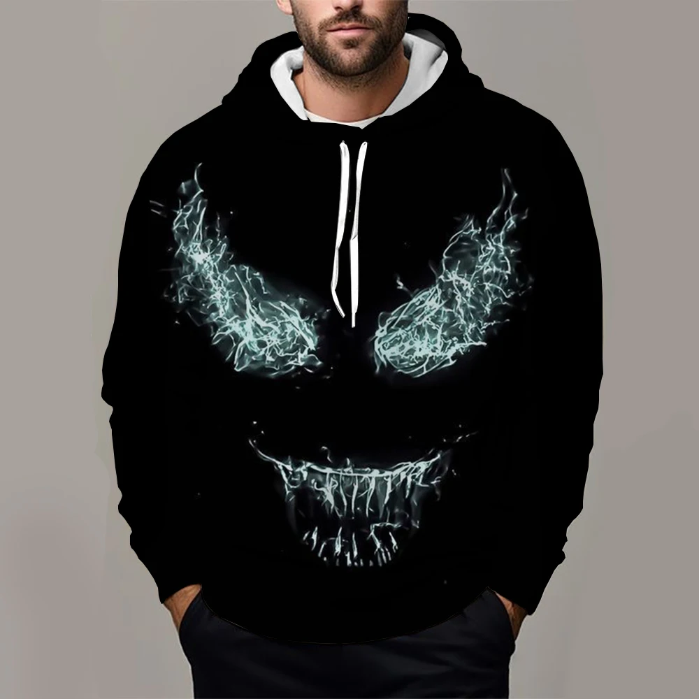 Venom Men\'s Hoodie Oversized Pullover 3D Printing Marvel Men\'s Clothing Fashion Casual Men\'s Hoodie Autumn New Men\'s Clothing