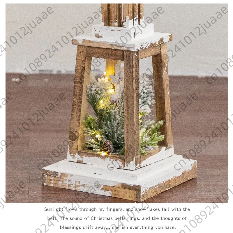 Christmas retro wooden floor-to-ceiling wind lamp LED street lamp hotel restaurant window floor-to-ceiling decoration ornament