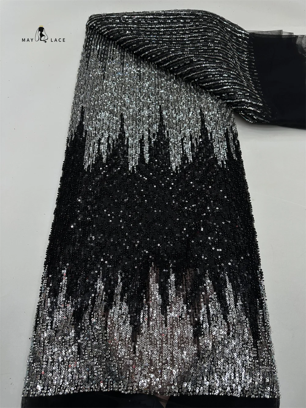 

African Nigerian Beaded French Mesh Lace Sequins High Quality 2025 Embroidery Lace Sequins French Lace For Wedding Dresses Women