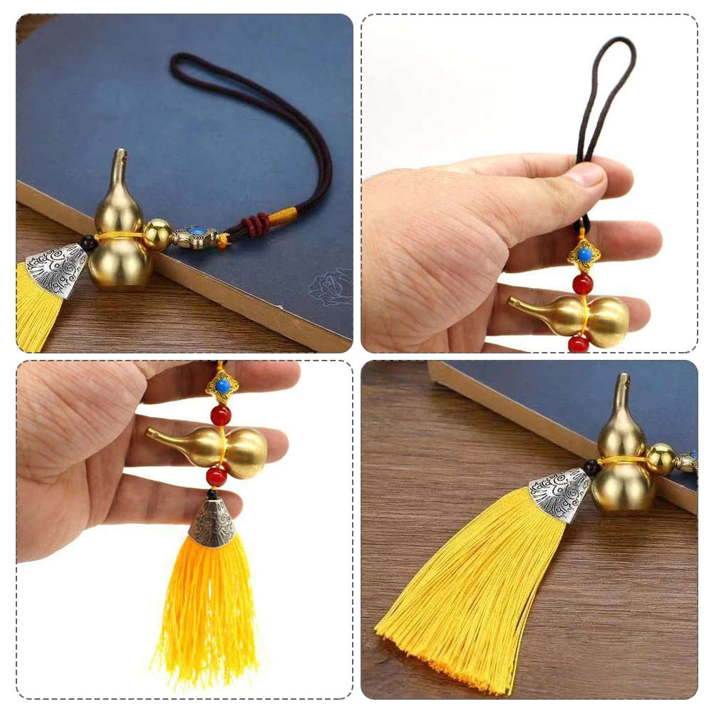 

Copper Pendant Car Decor Gourd Hanging Crafts Tassel Prosperity Joy Auspicious Home Office Mall Lightweight Easy Hang