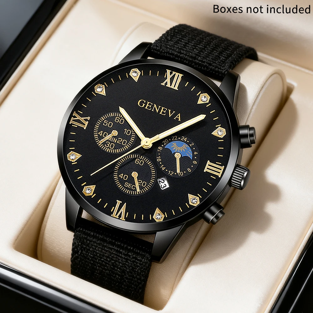 4pc men's watch and home accessory set, stylish and casual, trendy latest model, the best choice for gifts