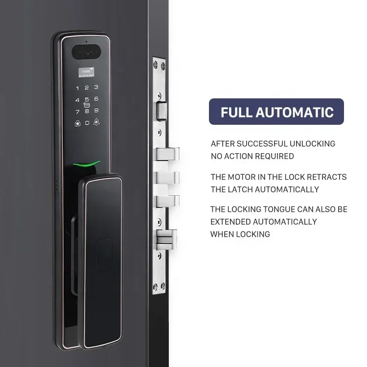 CHKJ Handaily 4200mah Lithium Battery Face Recogniation Fingerprint Lock Safe Password Smart Lock Door Keyless Door Lock