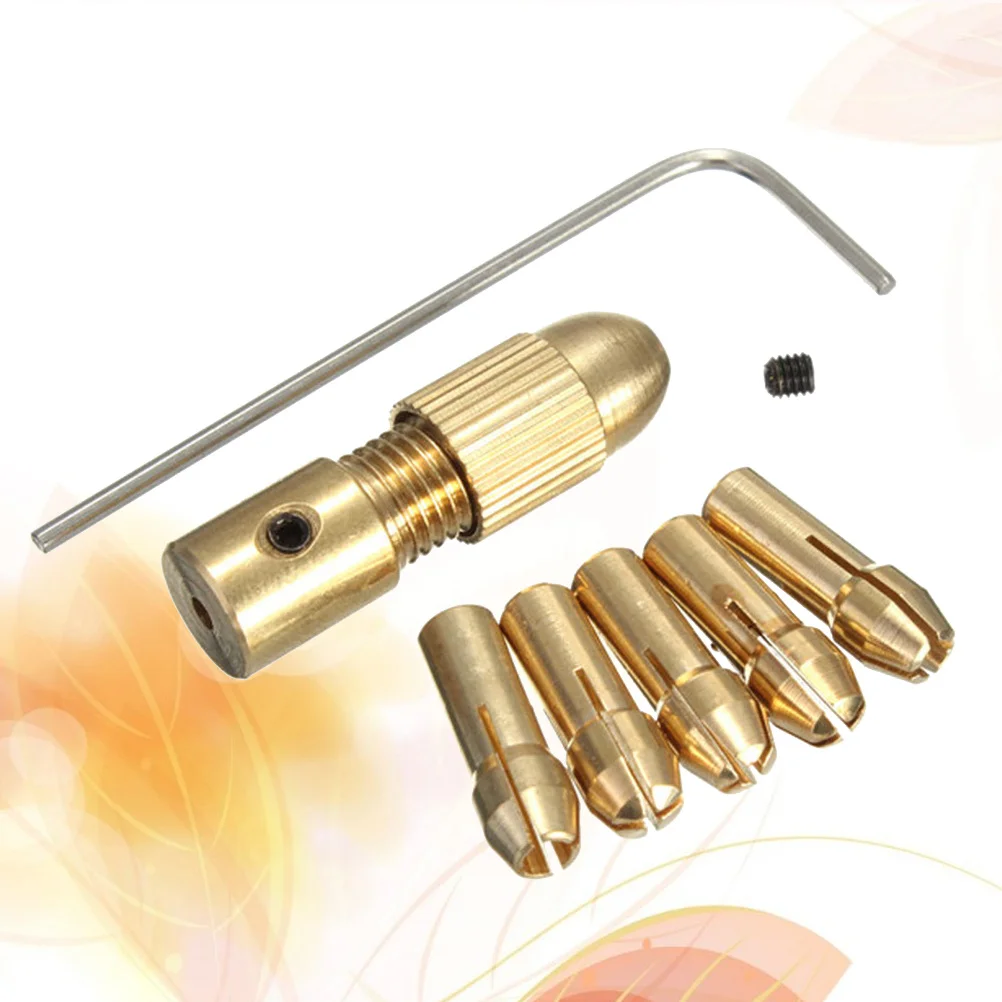 

Rotary Tool Brass Collets Clamping Diameter 05mm10mm15mm25mm30mm32mm Drill Clip Chuck Set for DIY Woodworking Hobby Tools