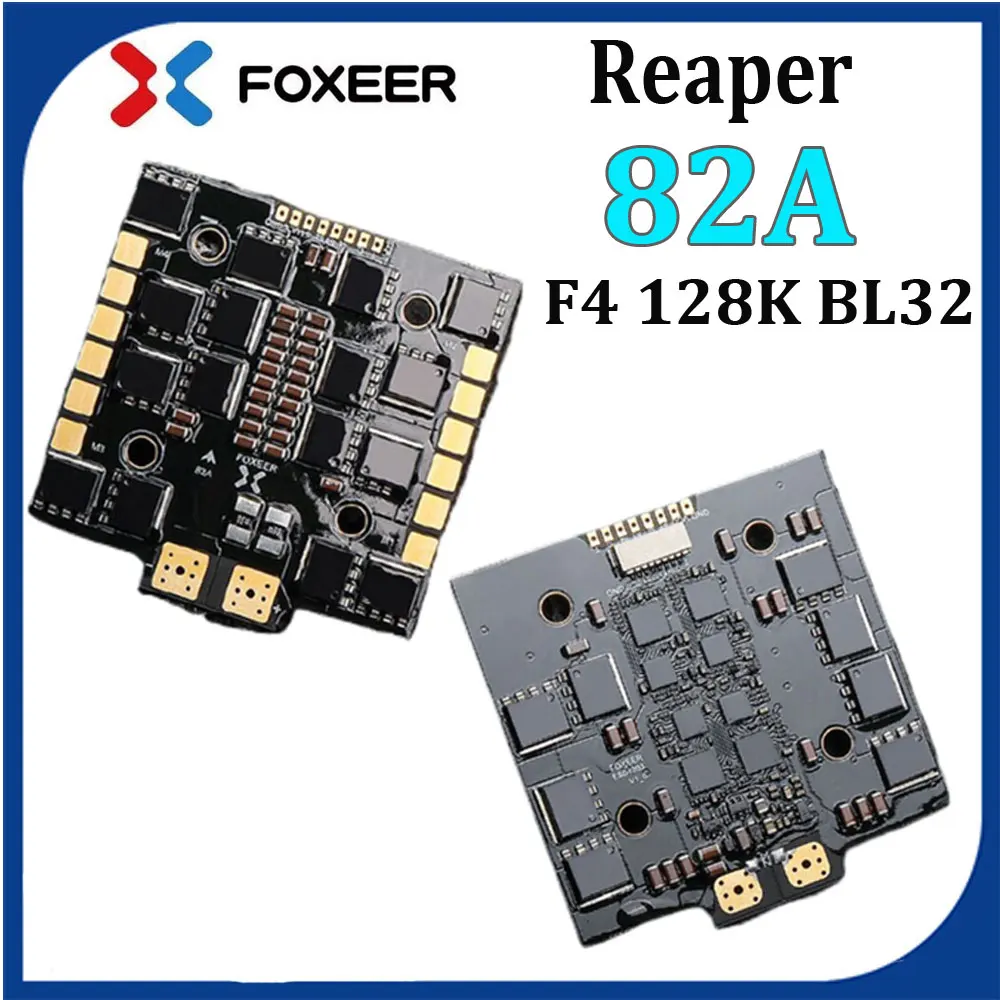 Foxeer Reaper para FPV Freestyle, Cinelifter de Classe X de Longo Alcance, Peças DIY, 4in 1, 82A, F4, 128K, BL32, 4-8S ESC, 30.5X30.5mm