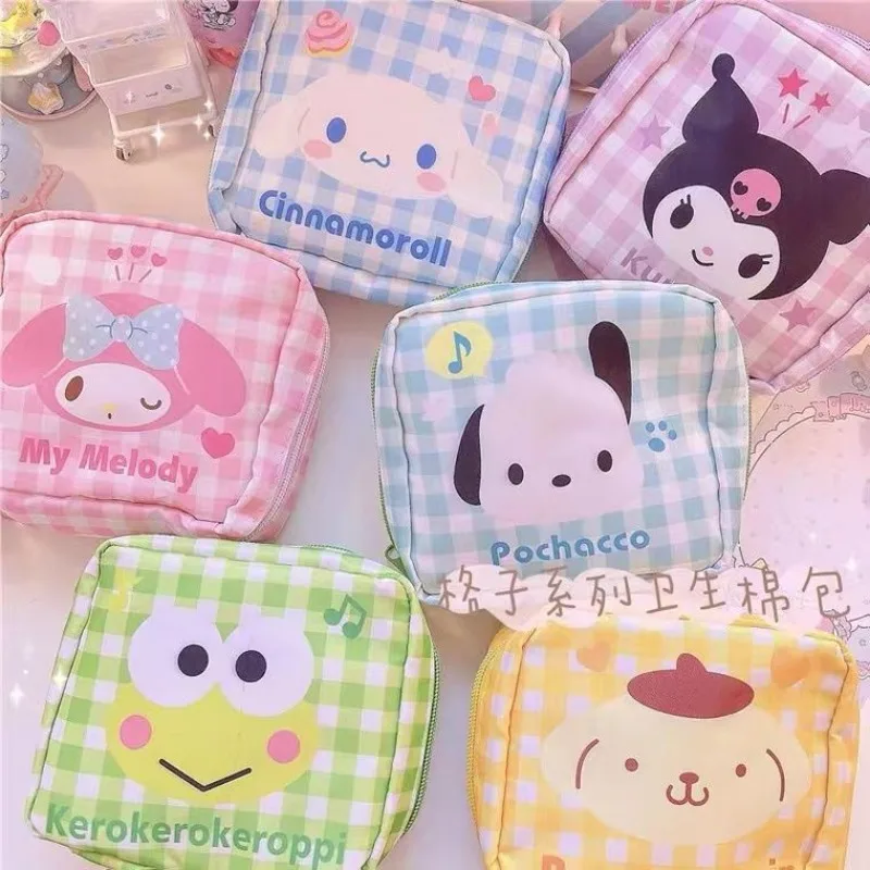 

Lovely New Sanrio My Melody Cinnamoroll Kuromi Menstrual Bag Cute Girls Portable Large Capacity Sanitary Napkin Storage Bag Gift