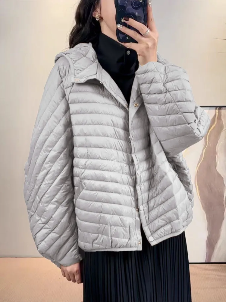 Respzed-Manteau à Capuche Rembourré en Coton pour Femme, Plissé, à Manches sulf, Décontracté, à la Mode