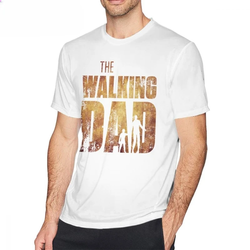 Mens The Walking Dead T Shirts The Walking Dad Fashion Father Day Zombie T-Shirt Summer Casual Male Tee Shirt Hipster Tshirt