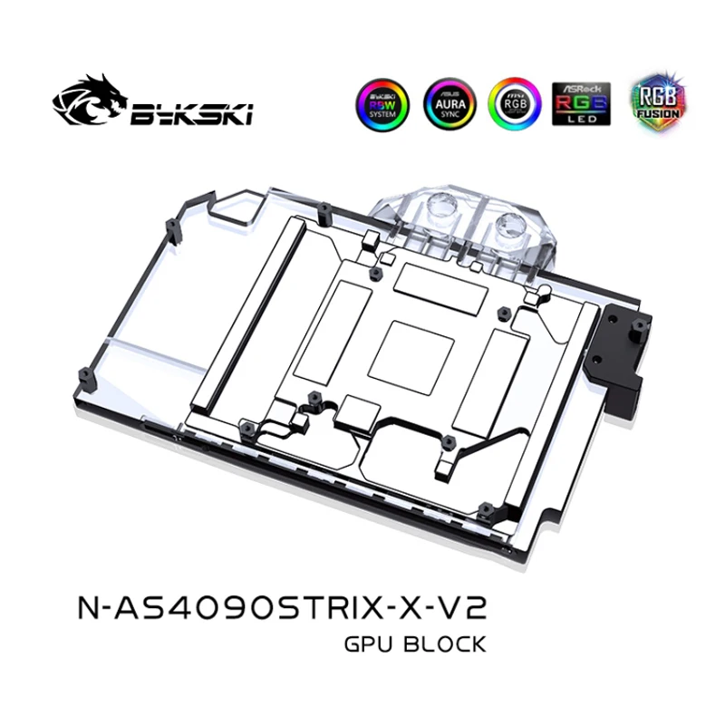 Bykski GPU Block Use for ASUS TUF GAMING RTX 4090 /RTX4090 ROG Strix Video Card Water Cooling Dense Waterways N-AS4090STRIX-X-V2