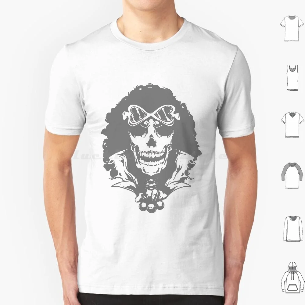 Camiseta Brook de Algodón para Hombre y Mujer, Personalizable con Estampado de Anime y Manga, Luffy, Robin, Sanji, Usopp, Monkey D. Luffy, Monkey D. Garp