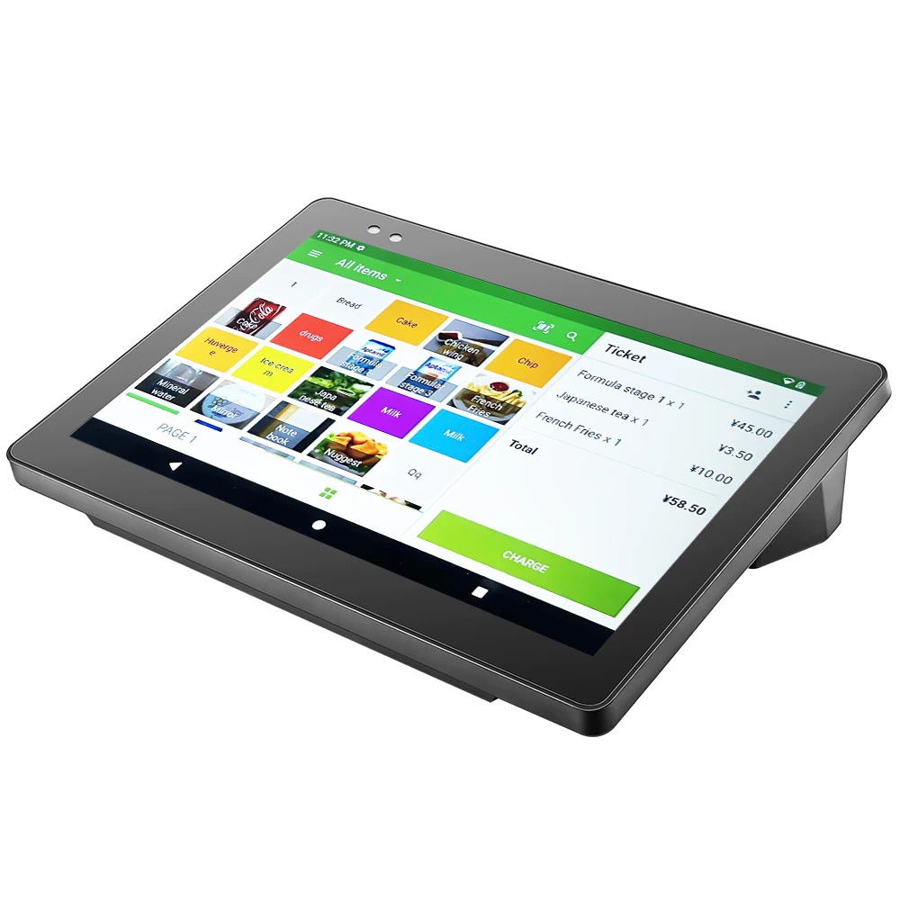 F2-T10 10'' Pos Machine NFC Card Readers Desktop Pos Terminal Android All in One Cash Register Payment Tablet Pos Systems