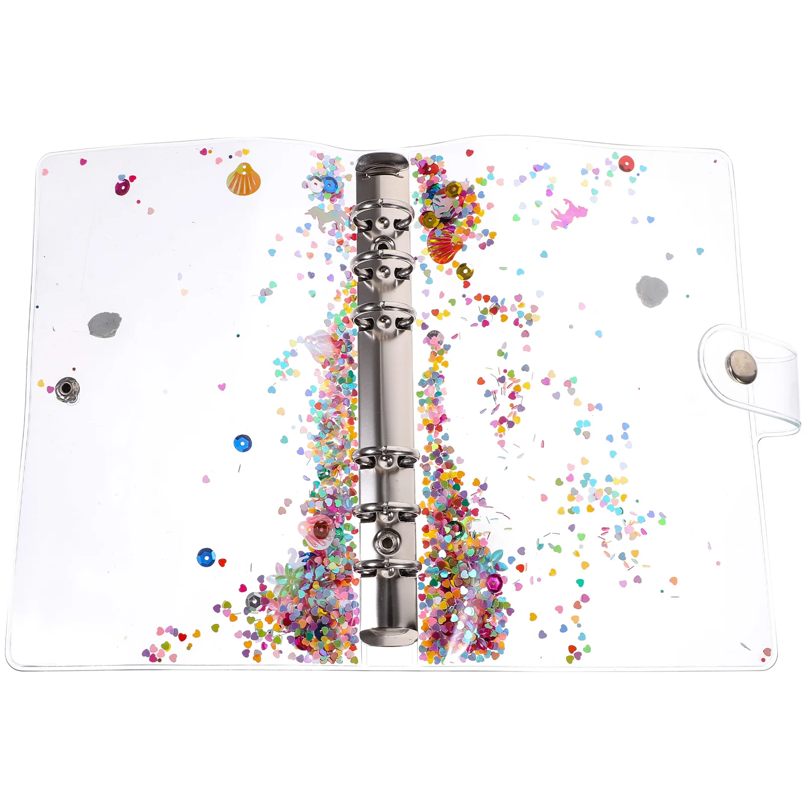 

1pcs Glitter Transparent Binder Notebook Cover A6 Size Lightweight Shell Office Classroom Supply Flipchart Loose Leaf