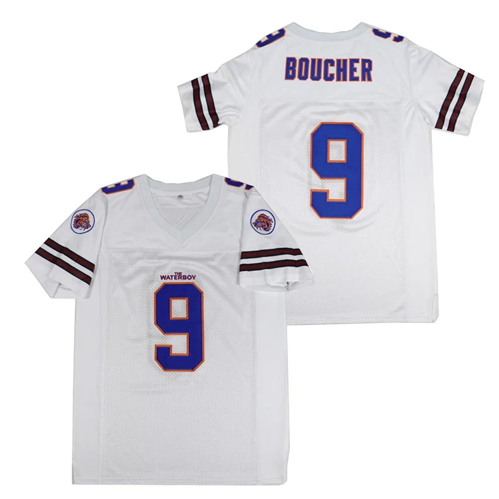 Bobby Boucher #9 The Waterboy Adam Sandler Movie Mud Dogs Bourbon Bowl Football Jersey