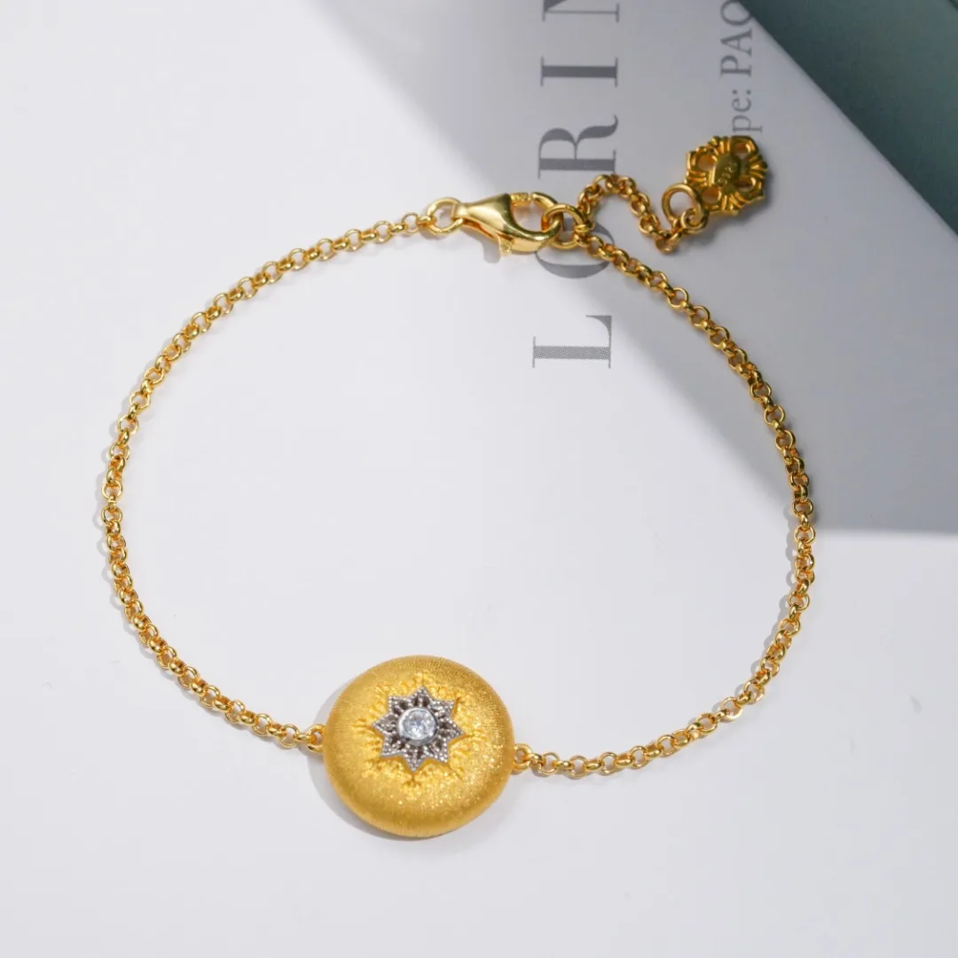 

Solid 925 Sterling Silver Plated with Thick 18K Gold Zircons Bangles or Bracelets for Unisex or Women Fine Hoiday's Presents
