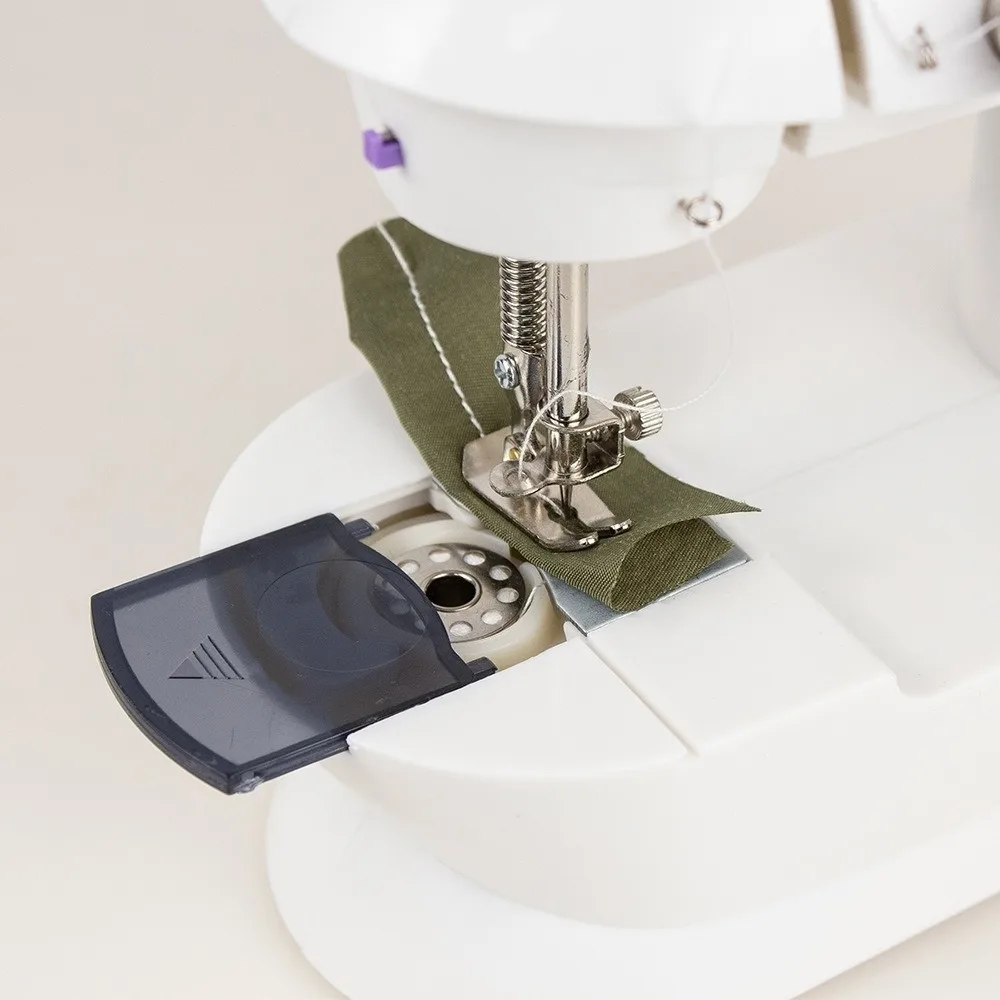 

Easy-Use Double Thread Electric Sewing Machine LED Light 2-Speed Portable Sewing Machine Foot Pedal Sewing Tool Stitching Kit