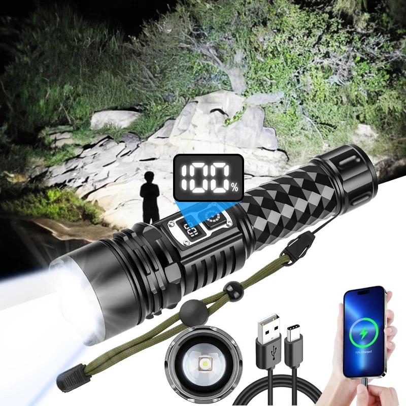 Strong light flashlight Type-C fast charge ultra-bright long-range waterproof outdoor home portable ultra-long battery life