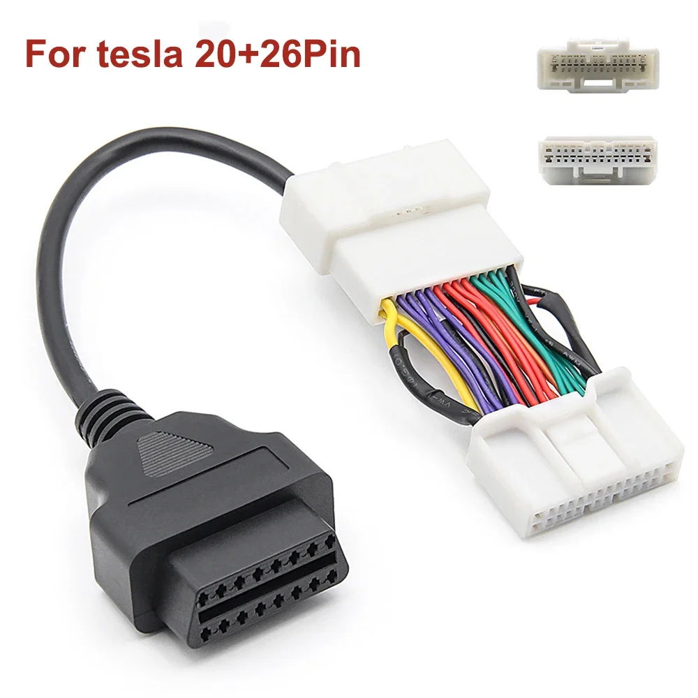 2PCS/SET OBDII Connector For Tesla Model 3 OBD 20 26Pin Male Female to 16Pin Cable for Tes-la Model 3 Y Adapter obd2 cable tool