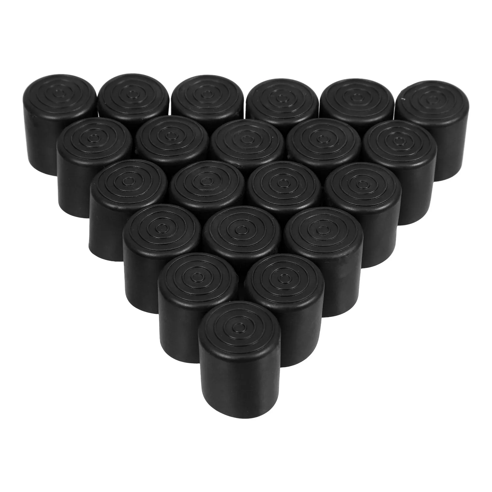 

20Pcs 22Mm Black Rubber Chair Leg Caps Round Non-Slip Floor Protectors for Hardwood Furniture Tables Chairs Indoor Outdoor