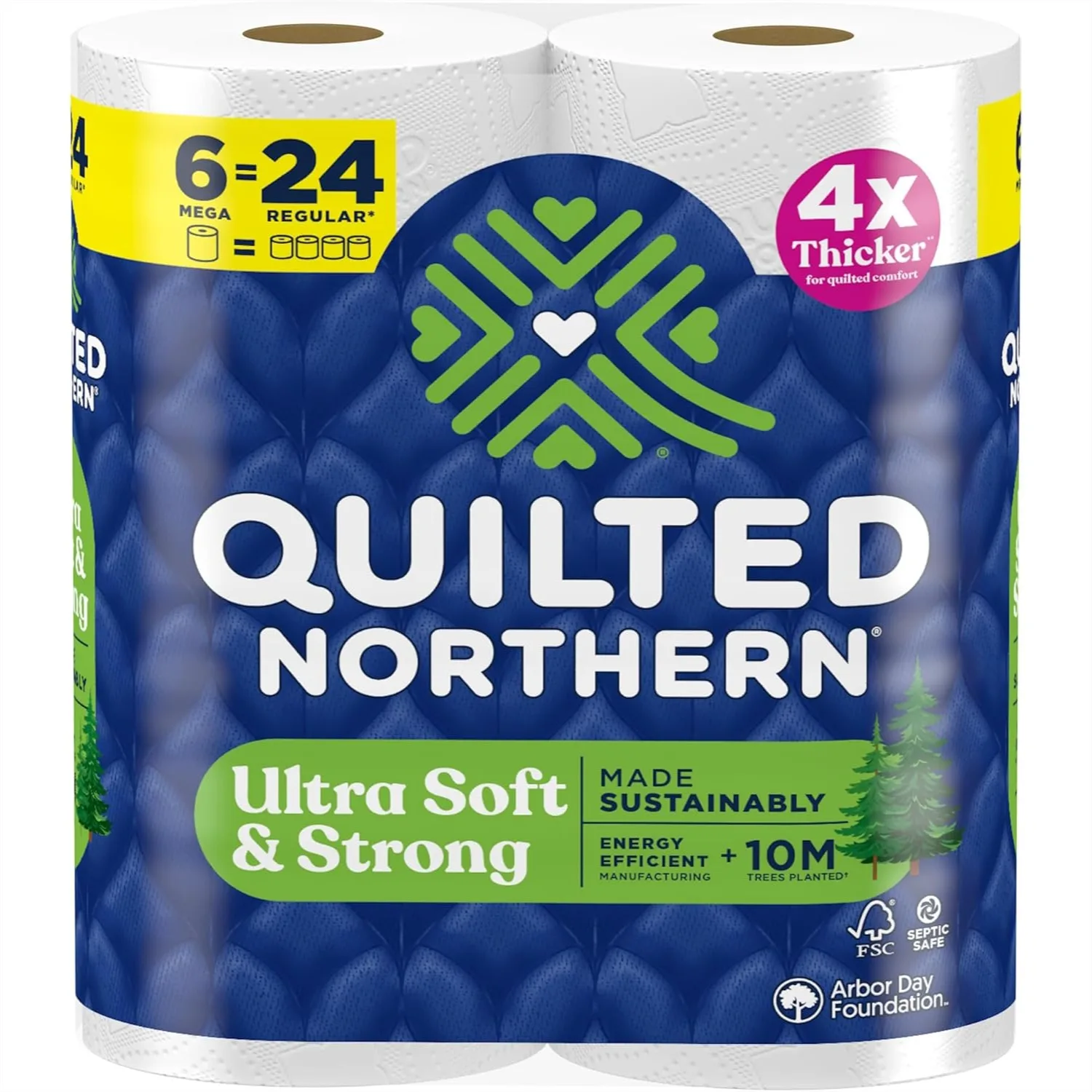 

Ultra Soft & Strong Toilet Paper, 6 Mega Rolls = 24 Regular Rolls, 5X Stronger, Premium Soft Toilet Tissue