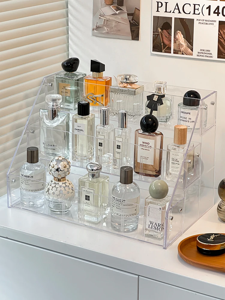 

Cosmetics Storage Box Skin Care Products Storage Rack Acrylic Desktop Makeup Perfume Shelf Rack Organizer Box Cosmetics Holder