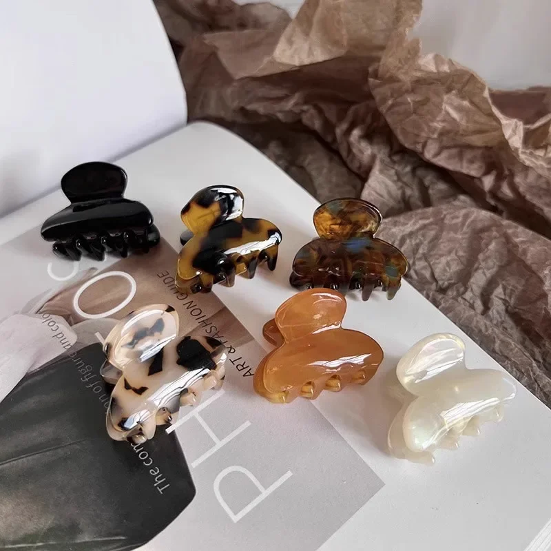 

New Sweet Small Mini Hair Claws Acetate Hair Clips for Women Girl Barrettes Crab Clamp Ponytail Hairpin Fashion Accessorie