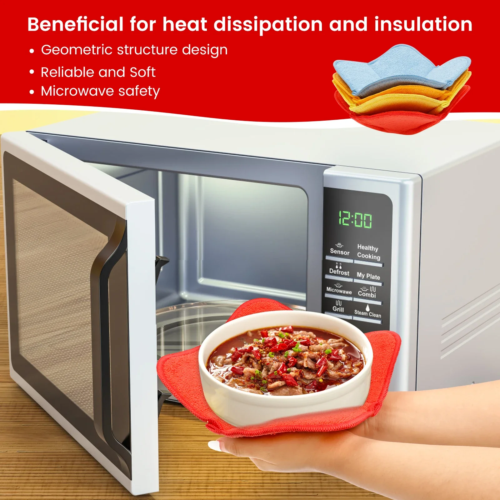 Podkładki pod naczynia odporne na ciepło, bezpieczne w mikrofalówce, izolowane podkładki pod gorące naczynia, antypoślizgowe podkładki pod garnki na stół, mata kuchenna.