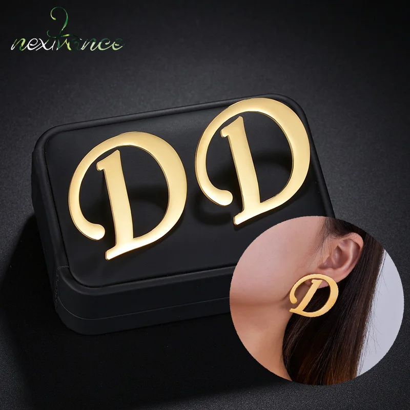 

Nextvance Custom Letter Uppercase Earrings Big Size Stainless Steel Initials Private Make Fashion For Women Earring Gift Free Sh