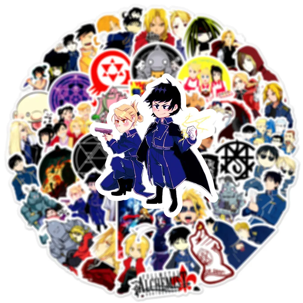 

10/30/50pcs Pieces Of Japanese Animation Steel Alchemist Graffiti Classic Stickers Glasses Cups Pencil Cases Luggage Decal