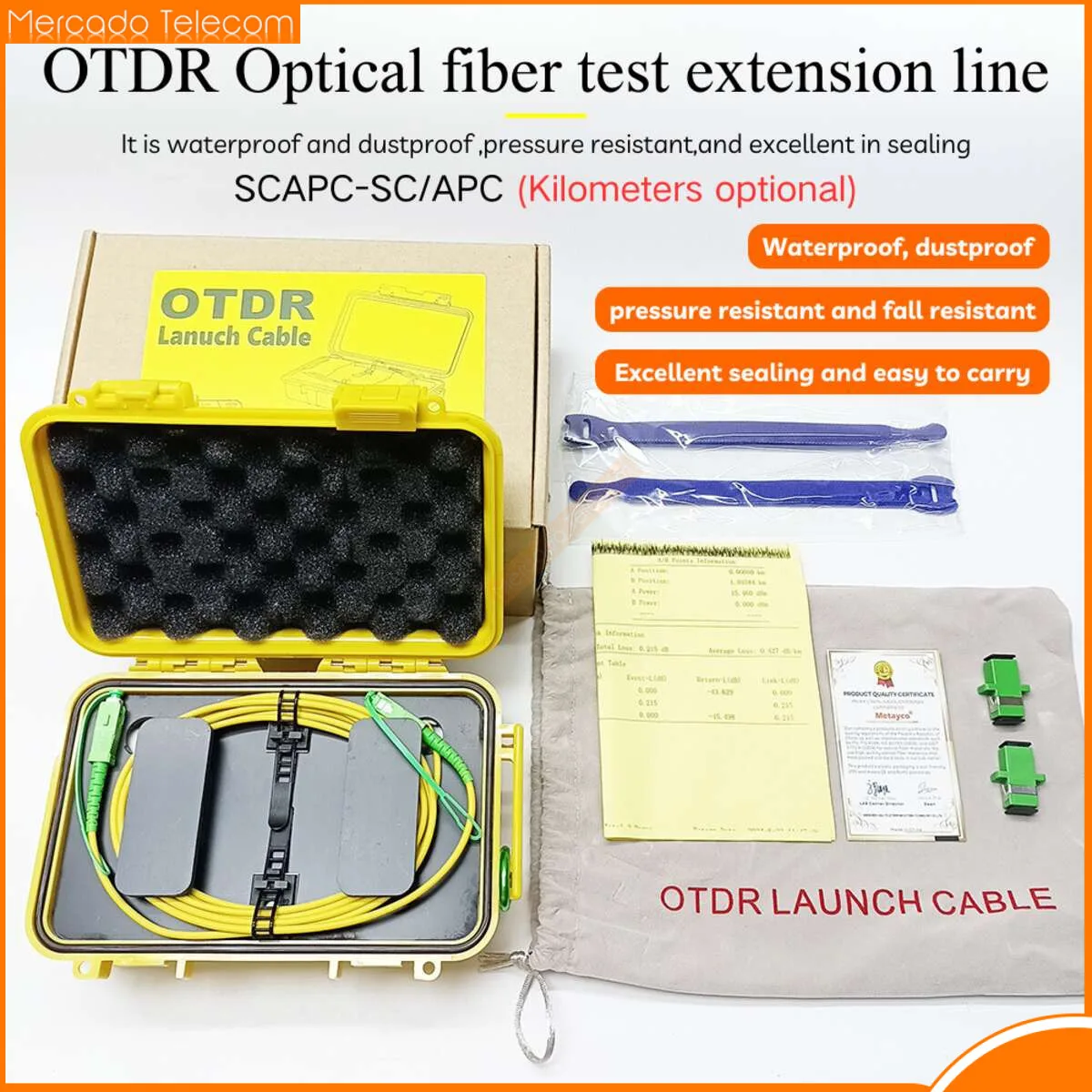 SC/APC-SC/APC OTDR Launch Cable Fiber 500/1000/2000M OTDR Test Extension Cord OTDR Dead Zone Eliminator 1km 2km