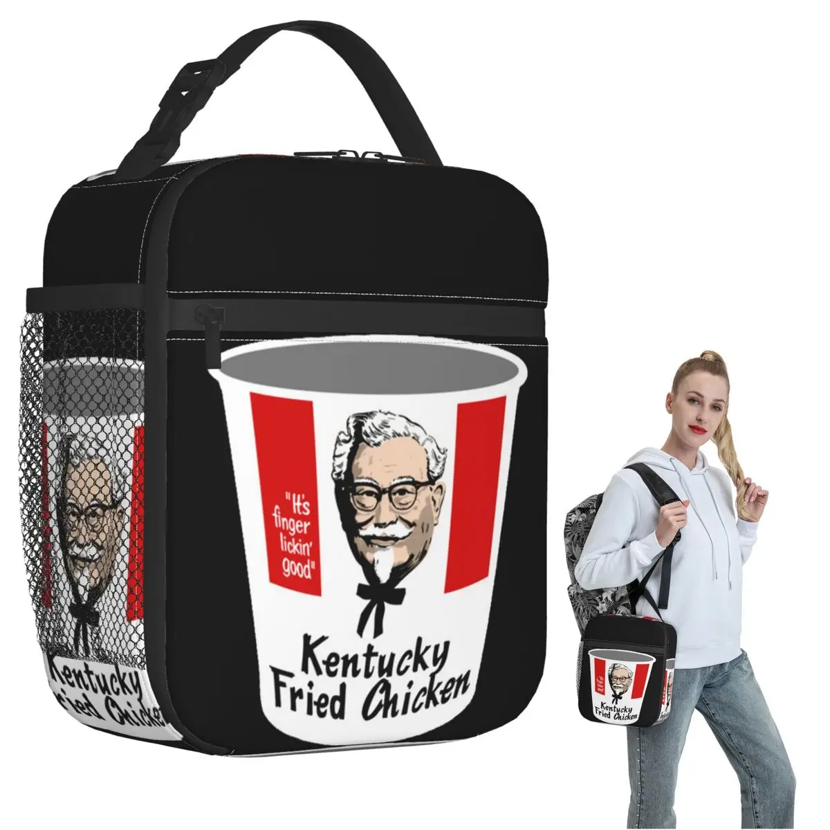 Kfc Bucket Insulated Lunch Bag for Women Kids Leakproof Food Boxes Thermal Lunch Box Tote
